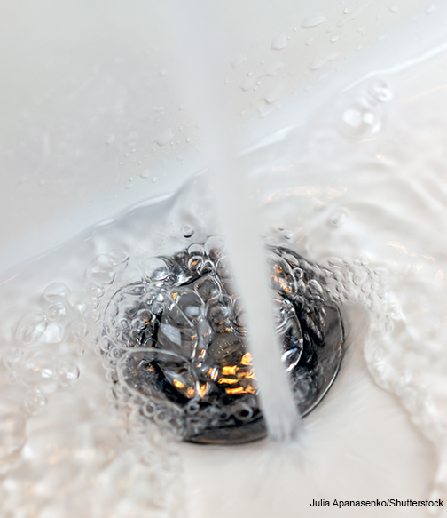 running water in sink